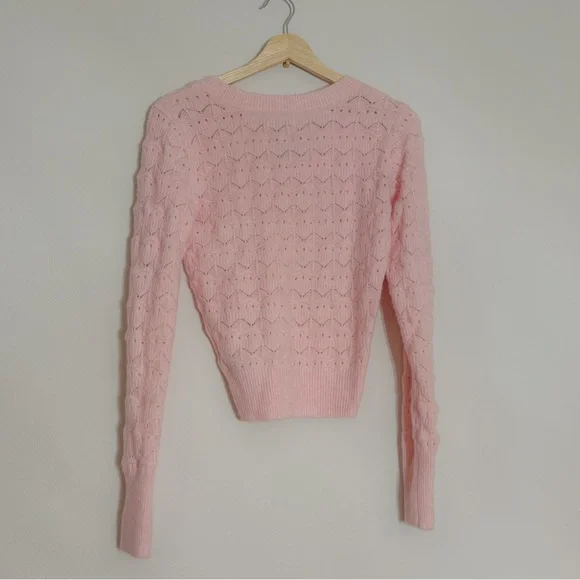 Hollister Pink  Stitchy V-Neck Sweater - Picture 6 of 6